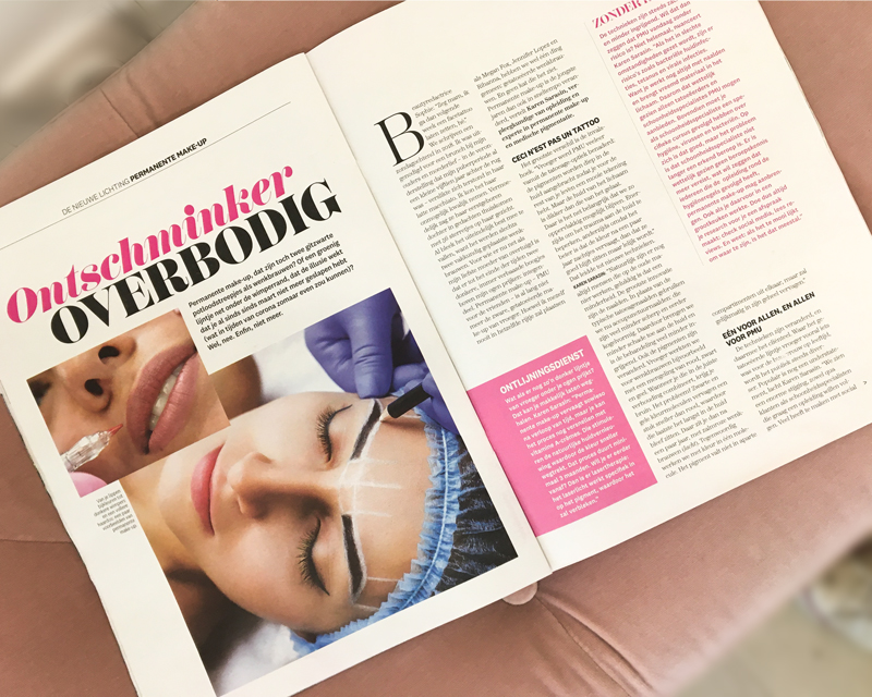 Dermatopigmentatie foto artikel Nina magazine
